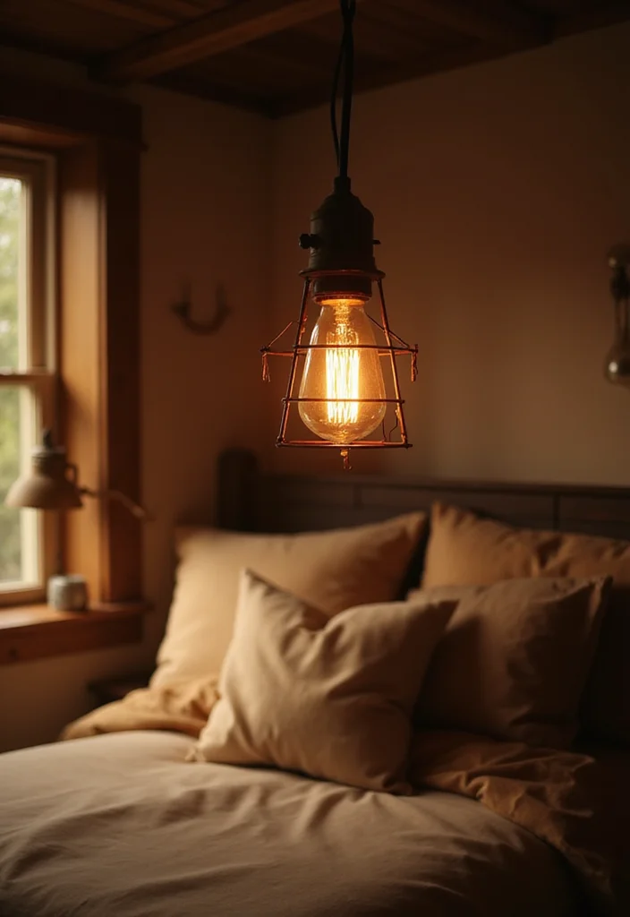 12 Cowgirl Bedroom Ideas with Western Feminine Charm - 7. Rustic Lighting Fixtures