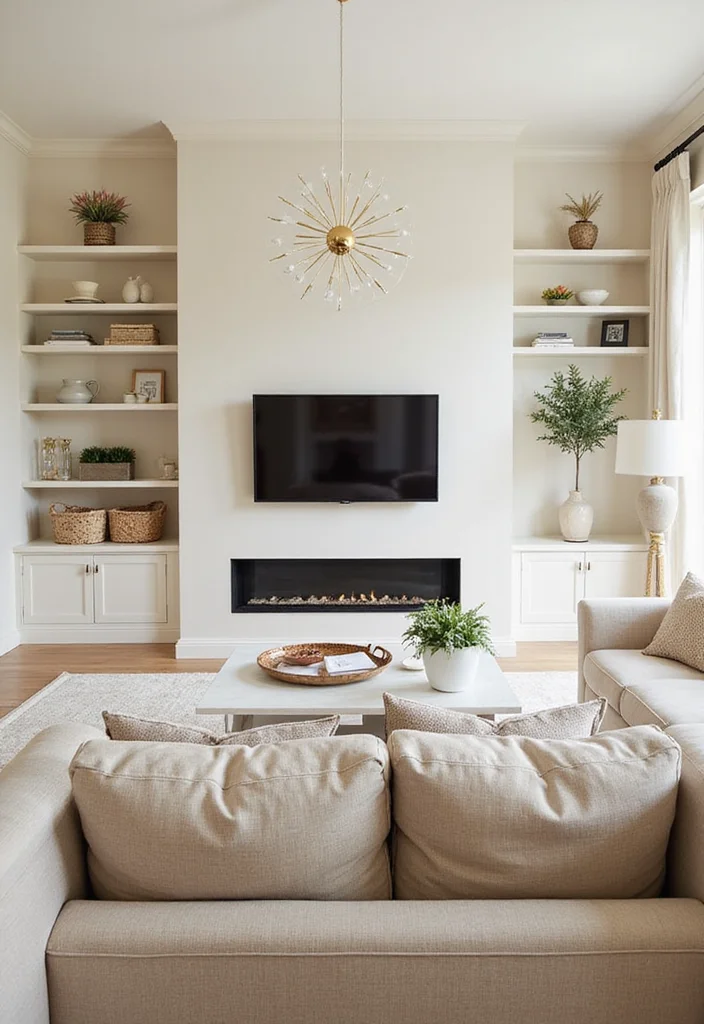 12 Cream Living Room Ideas for Soft Warm Neutrals - 10. Functional Decor