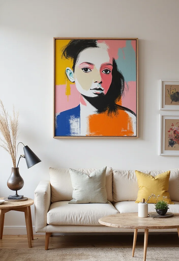 12 Cream Living Room Ideas for Soft Warm Neutrals - 8. Artistic Touches