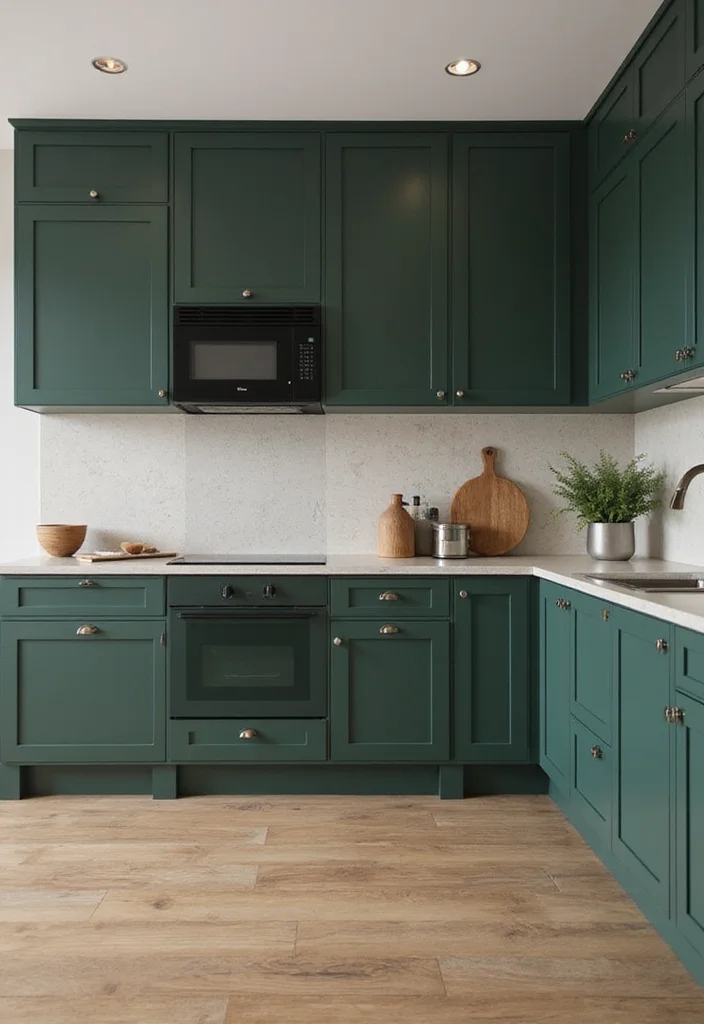 12 Dark Green Kitchen Ideas for Rich Modern Character - 5. Matte Finishes: Modern and Chic