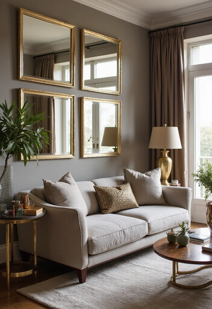 12 Girly Living Room Ideas for Fresh Playful Style - 11. Incorporate Metallic Accents