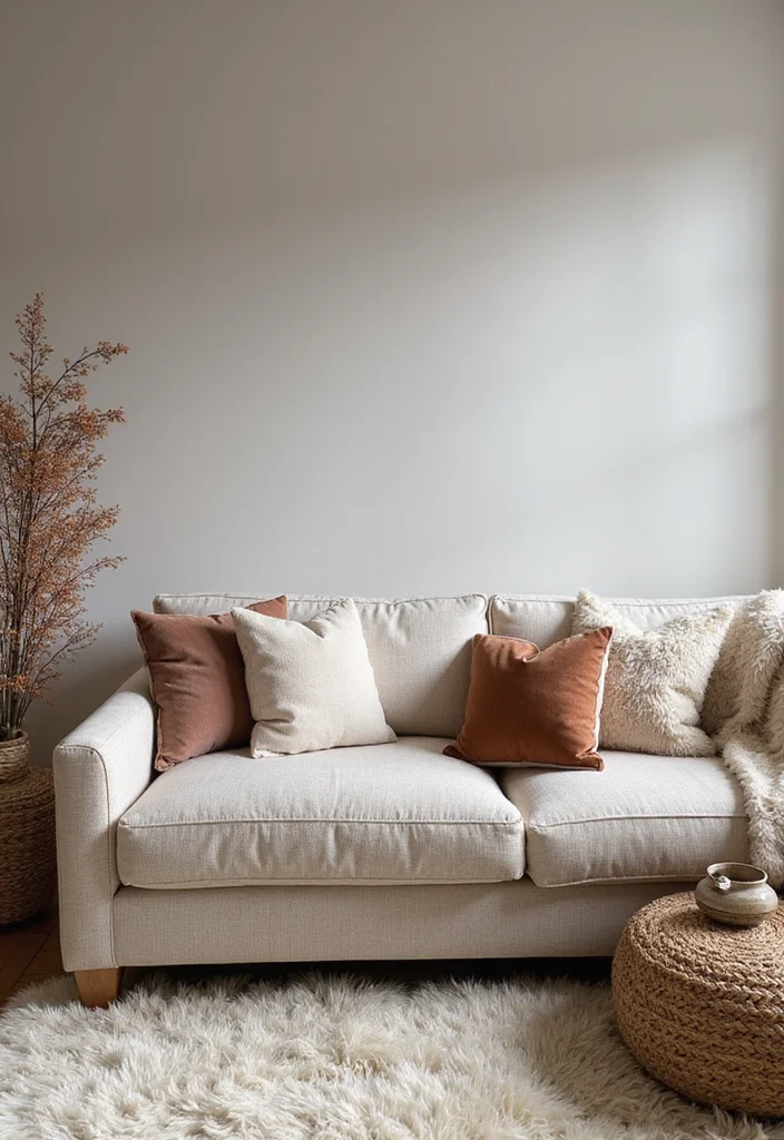 12 Girly Living Room Ideas for Fresh Playful Style - 4. Soft Textured Layers