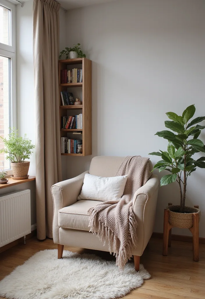 12 Girly Living Room Ideas for Fresh Playful Style - 8. Cozy Reading Nook