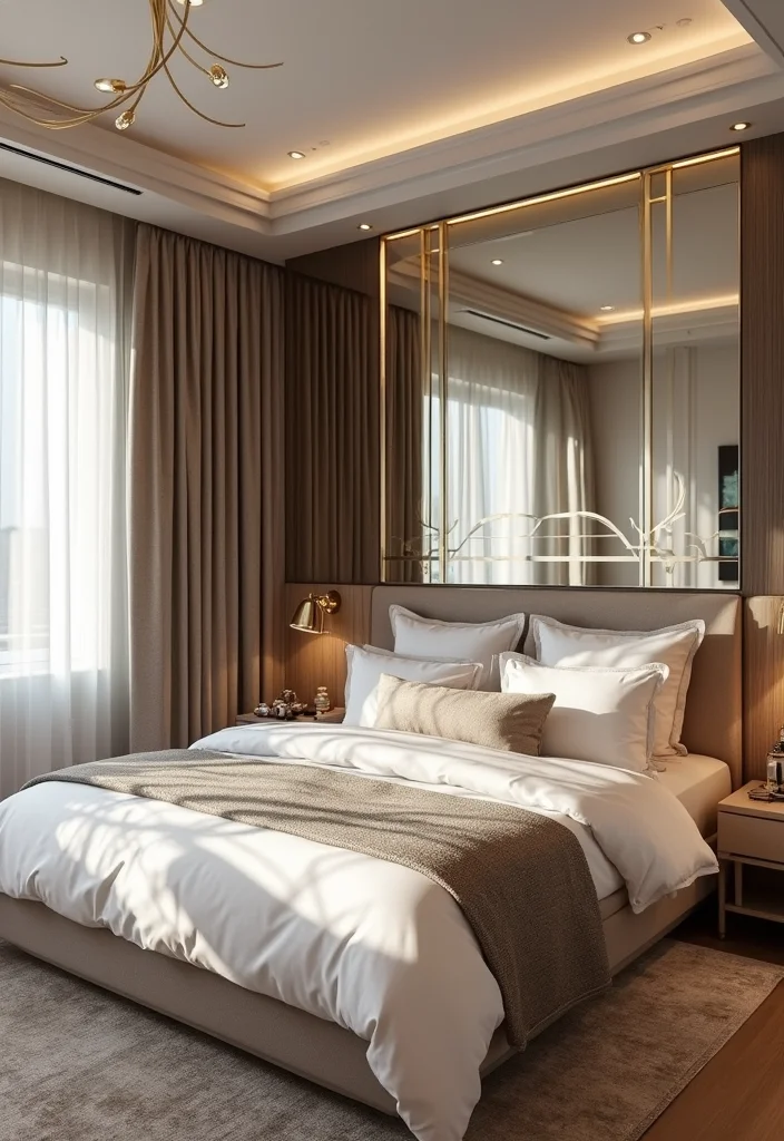 12 Glam Bedroom Ideas for Chic Luxurious Spaces 23 12 Glam Bedroom Ideas for Chic Luxurious Spaces - 3. Glamorous Mirrors