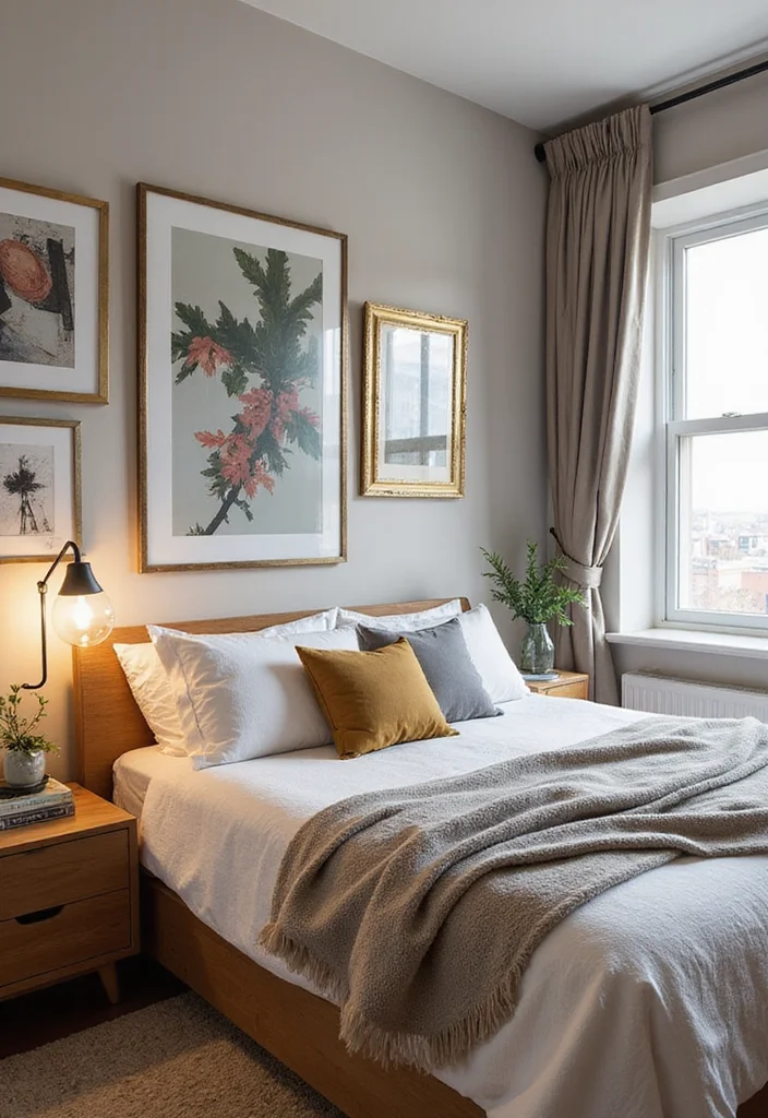 12 Glam Bedroom Ideas for Chic Luxurious Spaces 56 12 Glam Bedroom Ideas for Chic Luxurious Spaces - 6. Artistic Wall Decor