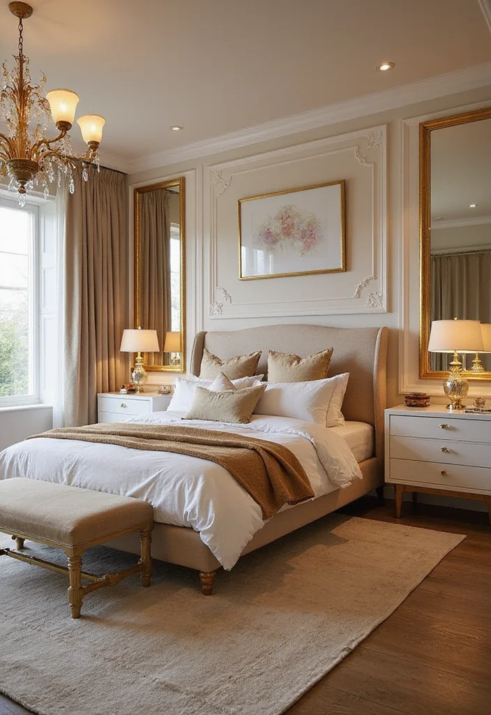 12 Glam Bedroom Ideas for Chic Luxurious Spaces 89 12 Glam Bedroom Ideas for Chic Luxurious Spaces - 9. Accentuate with Gold