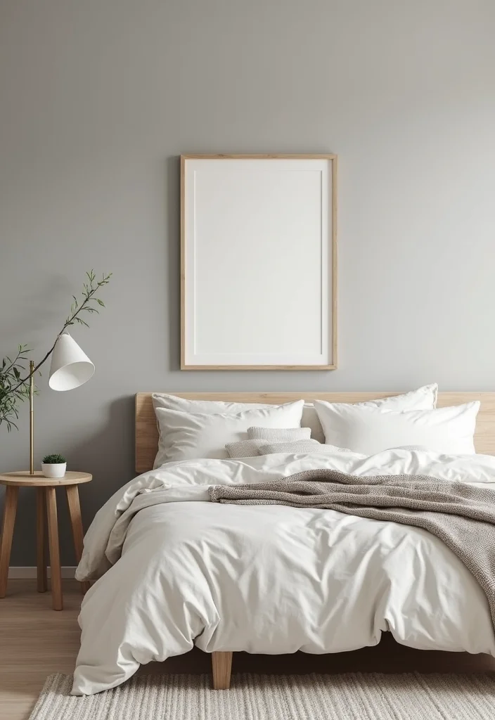 12 Grey Wall Bedroom Ideas for Soft Neutral Comfort - 4. Scandinavian Simplicity with Grey Walls