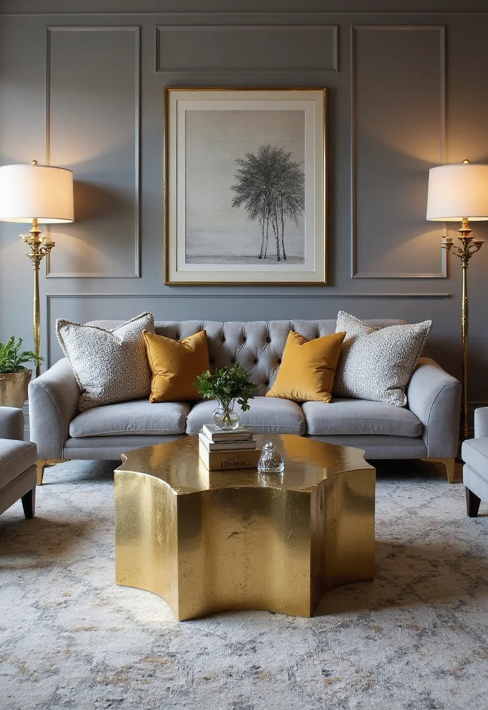 12 Grey and Gold Living Room Ideas for Chic Modern Glam - 1. Luxurious Velvet Sofas