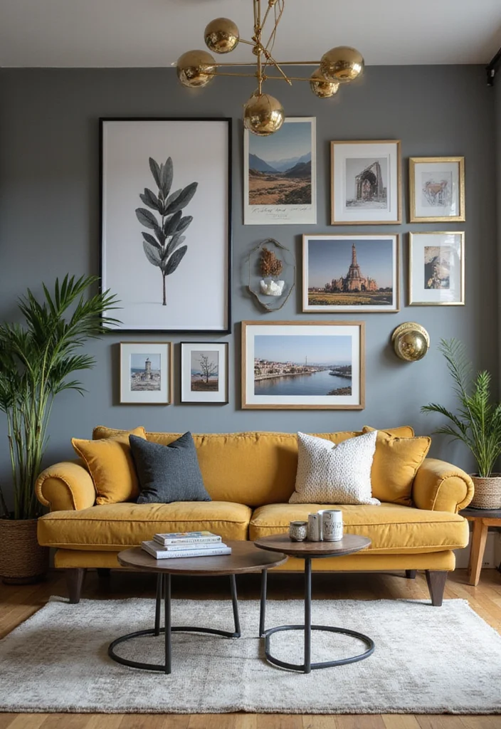 12 Grey and Gold Living Room Ideas for Chic Modern Glam - 12. Personal Touches