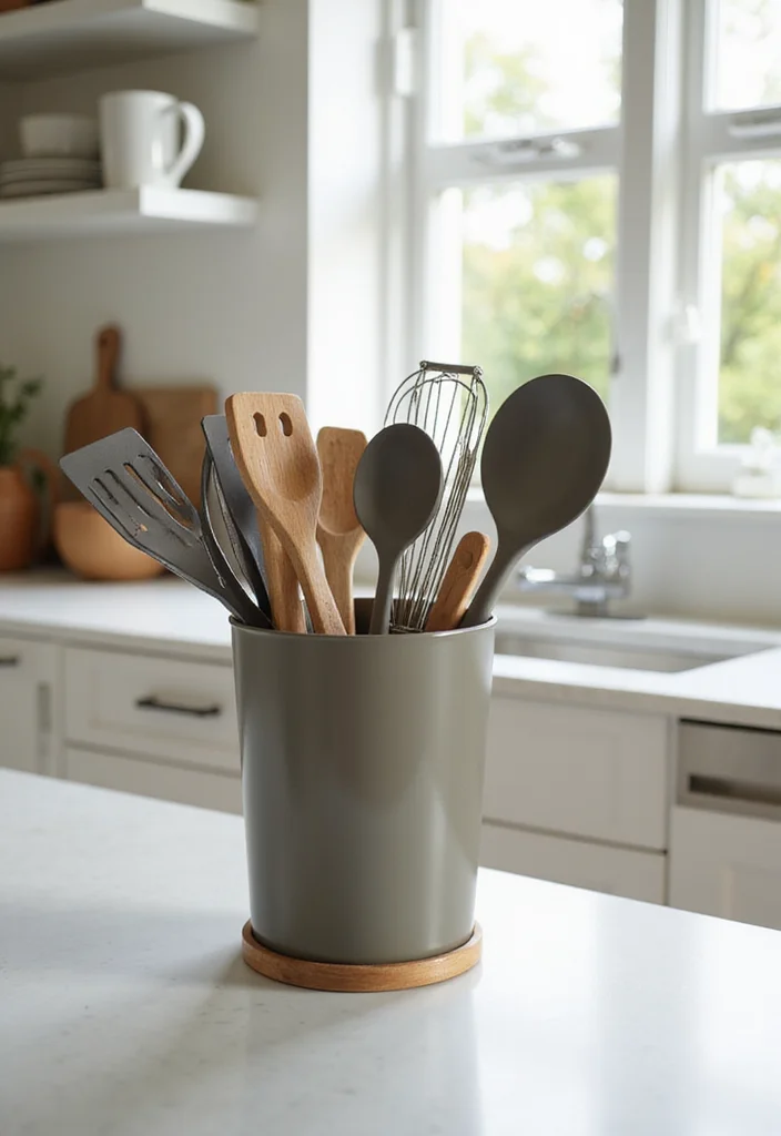 12 Kitchen Accessories Ideas for Easy Everyday Upgrades - 11. Stylish Utensil Holder