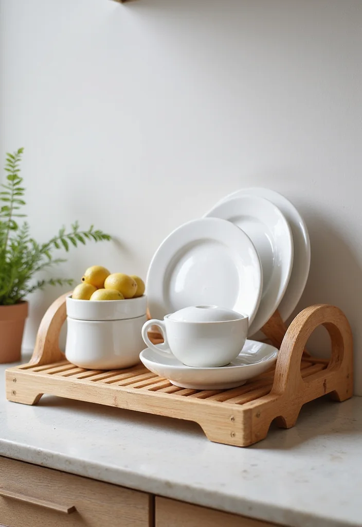 12 Kitchen Accessories Ideas for Easy Everyday Upgrades - 7. Stylish Dish Rack