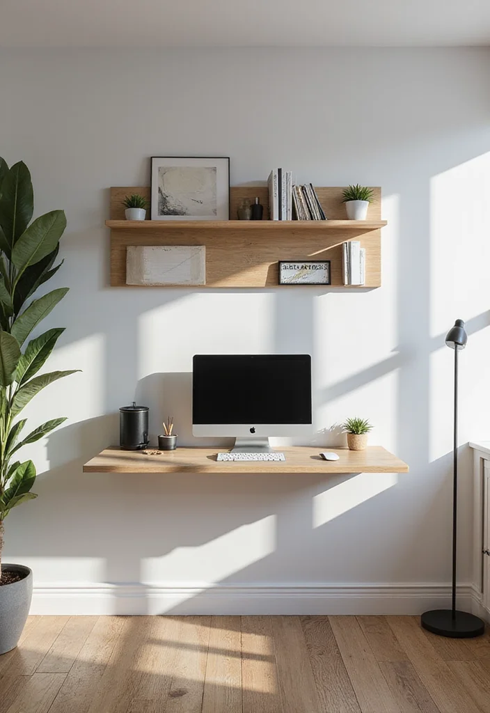 12 Living Room Addition Ideas for More Functional Space - 3. Floating Desks