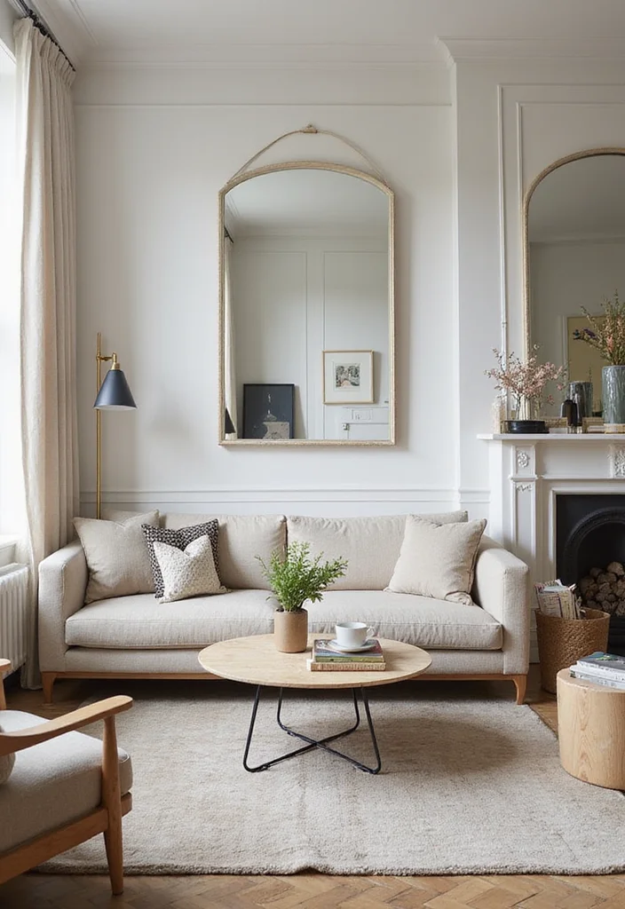 12 Living Room Addition Ideas for More Functional Space - 9. Use Mirrors Wisely