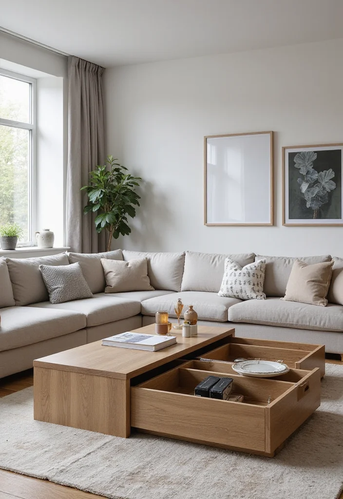 12 Living Room Table Ideas for Practical Stylish Layouts - 10. Multi-Functional Storage Tables