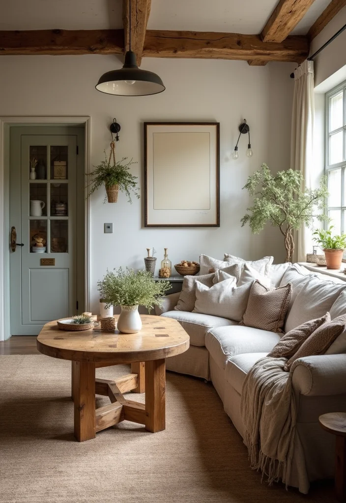 12 Living Room Table Ideas for Practical Stylish Layouts - 11. Farmhouse-Style Tables