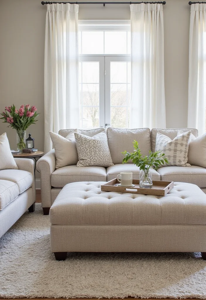 12 Living Room Table Ideas for Practical Stylish Layouts - 5. Ottoman Coffee Tables