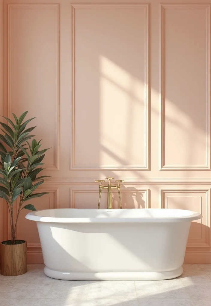 12 Peach Bathroom Ideas for Soft Warm Modern Charm 1 12 Peach Bathroom Ideas for Soft Warm Modern Charm - 1. Soft Peach Walls