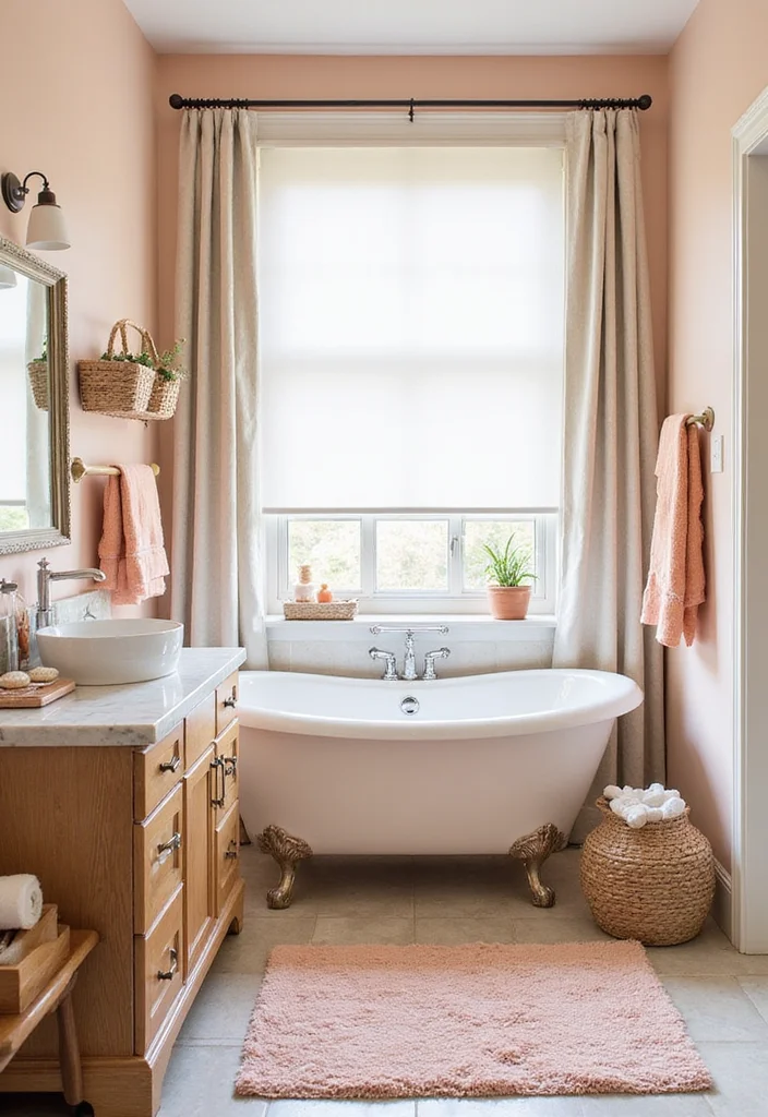 12 Peach Bathroom Ideas for Soft Warm Modern Charm 111 12 Peach Bathroom Ideas for Soft Warm Modern Charm - 11. Seasonal Peach Updates