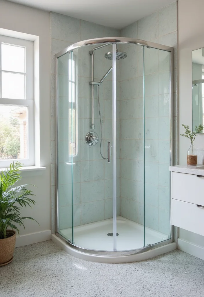 12 Small Bathroom With Corner Shower Ideas for Better Layout 1 12 Small Bathroom With Corner Shower Ideas for Better Layout - 1. Sleek Glass Enclosures