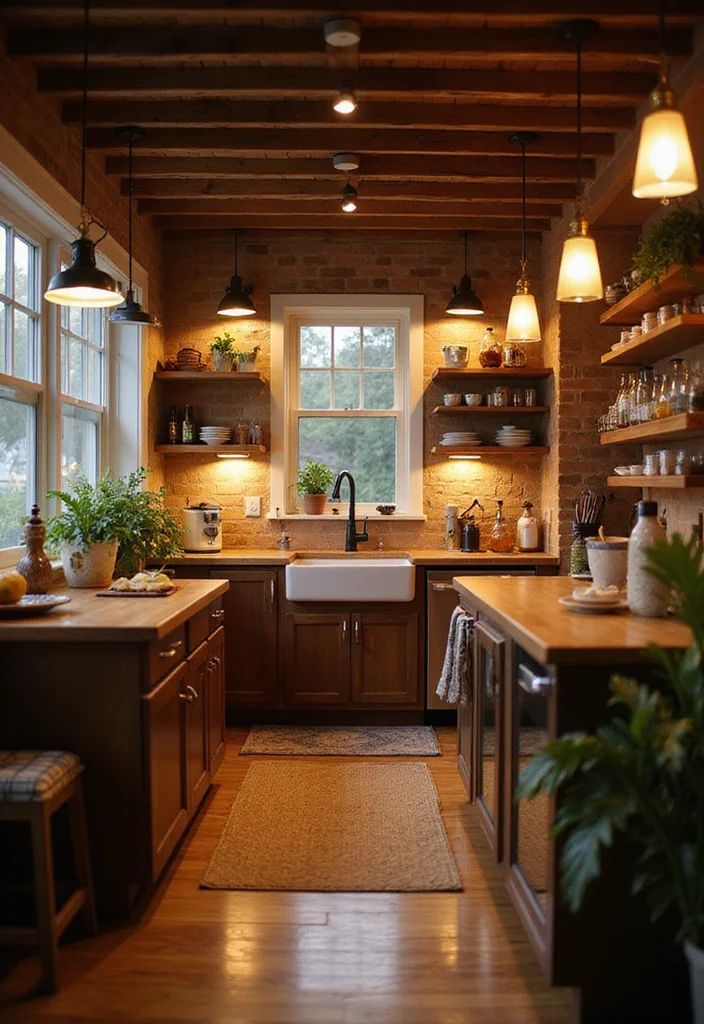 12 Small Open Kitchen Ideas for Airy Efficient Layouts - 10. Layered Lighting
