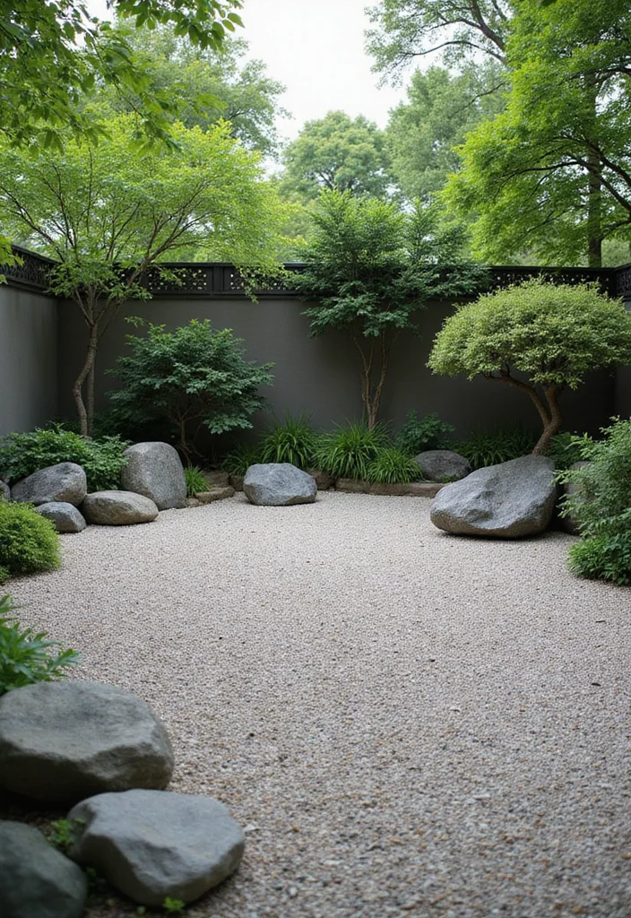 12 Square Backyard Ideas for Smart Structured Layouts - 10. Zen Garden Features