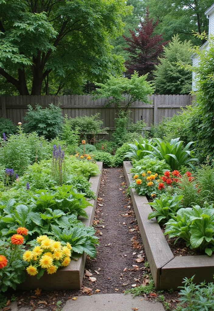 12 Square Backyard Ideas for Smart Structured Layouts - 11. Edible Landscaping