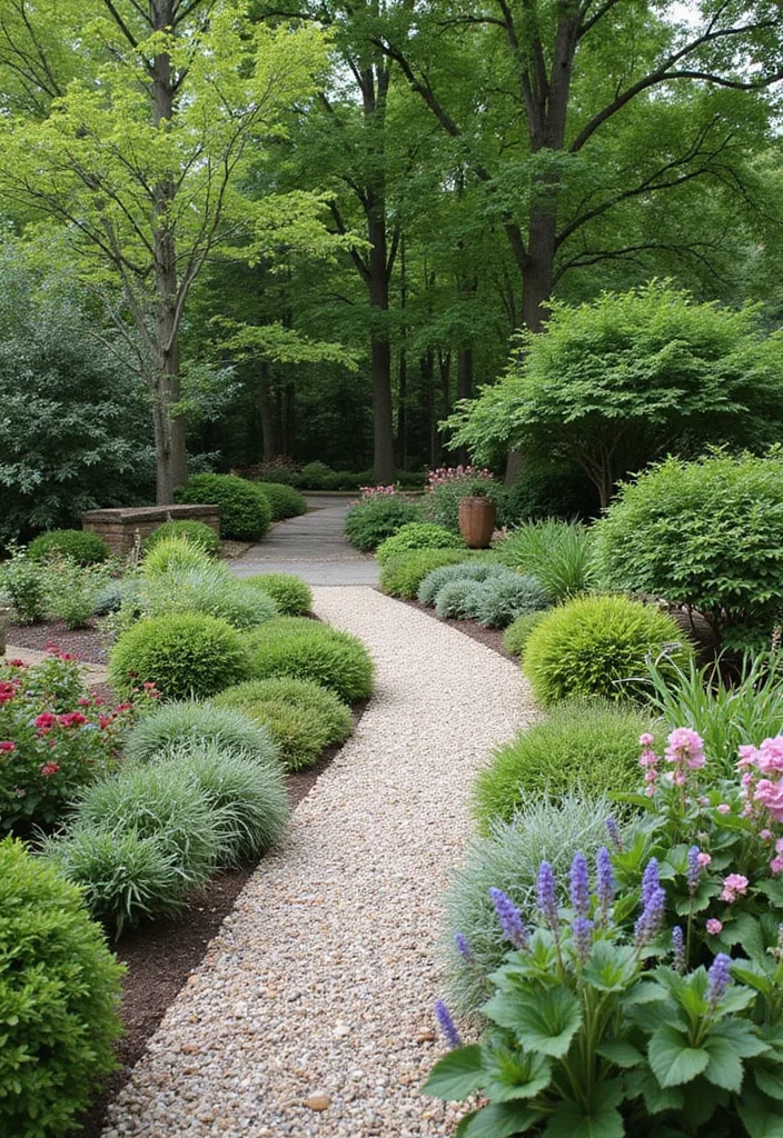 12 Square Backyard Ideas for Smart Structured Layouts - 6. Low Maintenance Landscaping