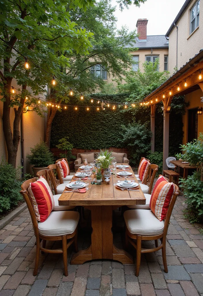 12 Square Backyard Ideas for Smart Structured Layouts - 7. Outdoor Dining Space