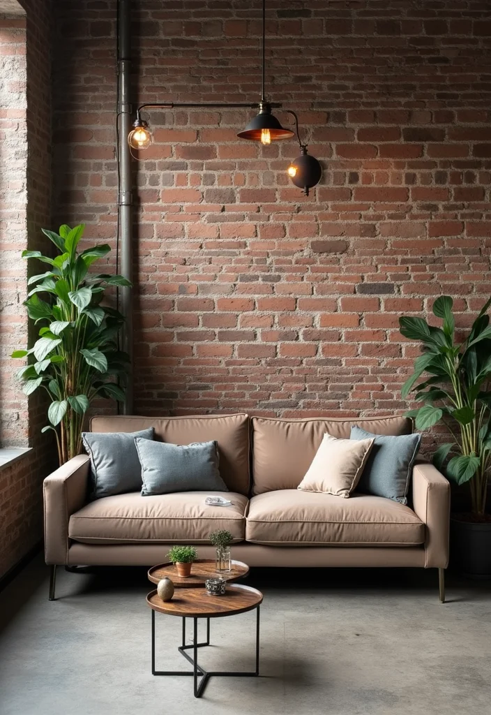 12 Taupe Sofa Living Room Ideas for Soft Neutral Appeal - 3. Industrial Edge