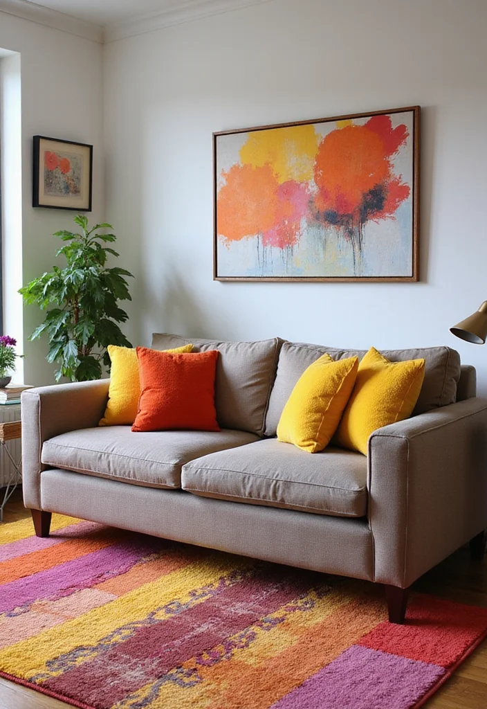 12 Taupe Sofa Living Room Ideas for Soft Neutral Appeal - 4. Bold Accents