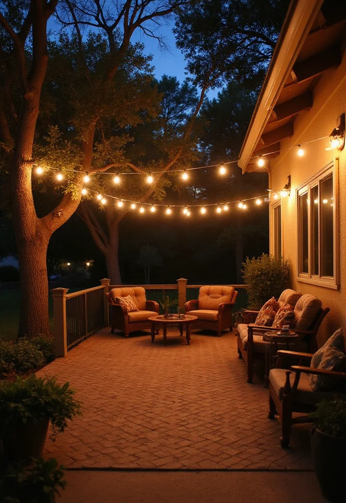 12 Texas Backyard Patio Ideas for Relaxed Outdoor Living 89 12 Texas Backyard Patio Ideas for Relaxed Outdoor Living - 9. Twinkling Nighttime Ambiance
