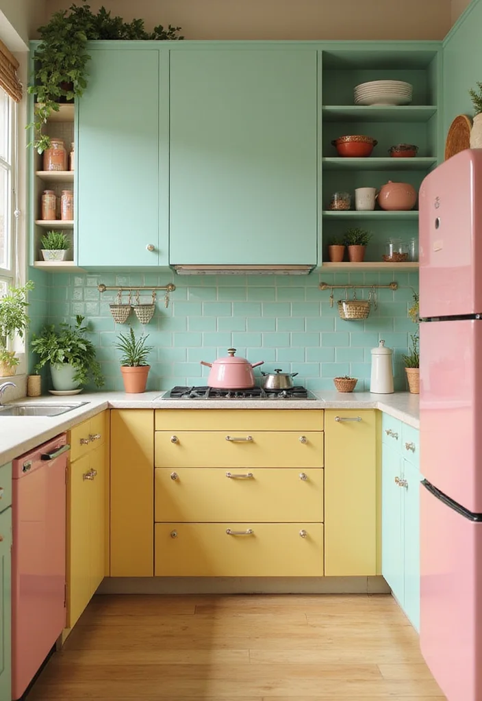 12 Vintage Kitchen Decor Ideas for Charming Retro Style - 1. Retro Color Palettes