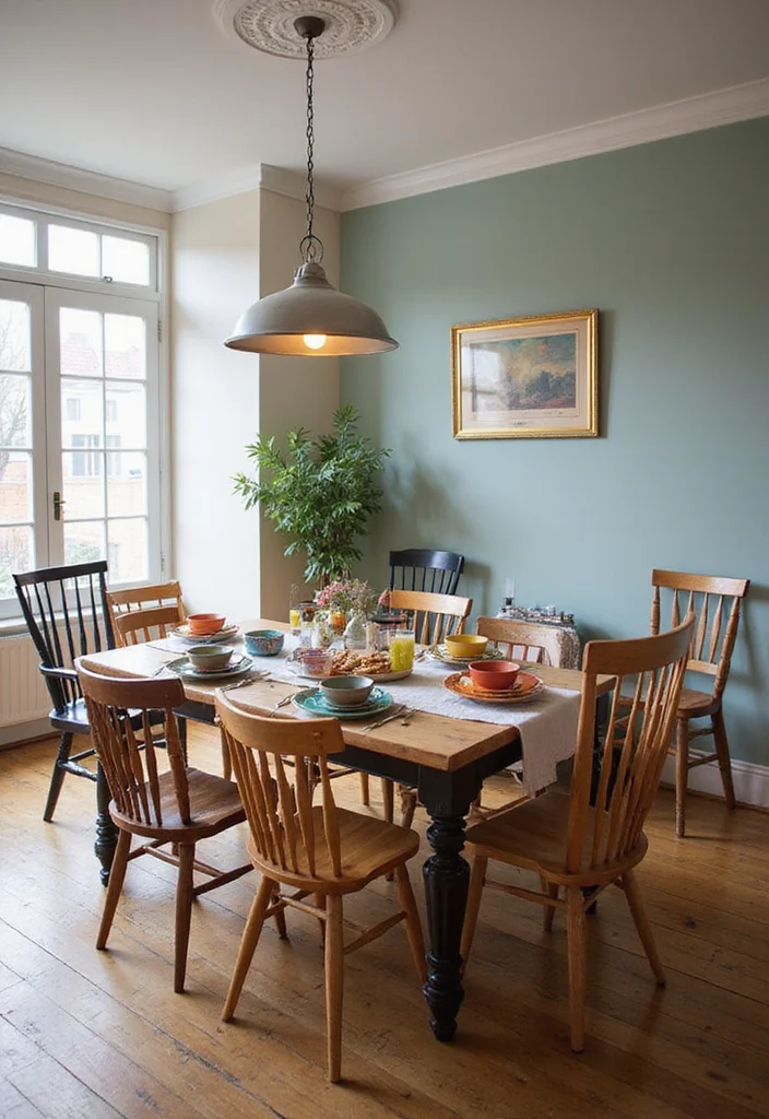 12 Vintage Kitchen Decor Ideas for Charming Retro Style - 12. Eclectic Dining Settings