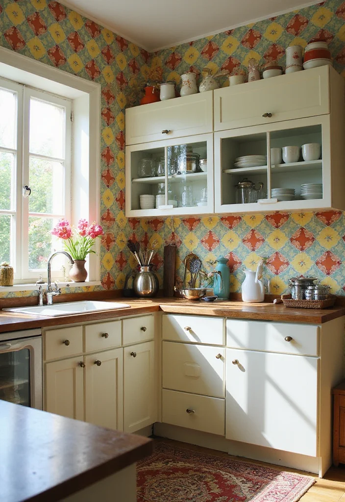 12 Vintage Kitchen Decor Ideas for Charming Retro Style - 8. Patterned Tile Backsplashes