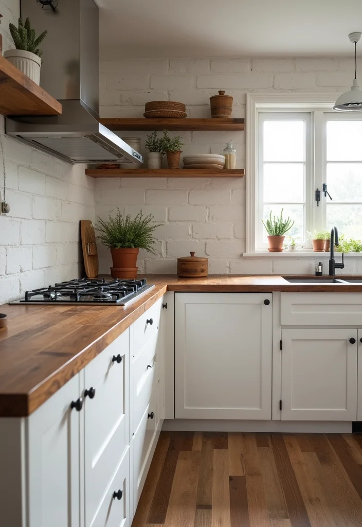12 White Kitchen Countertop Ideas for Clean Bright Design - 10. White Reclaimed Wood Countertops