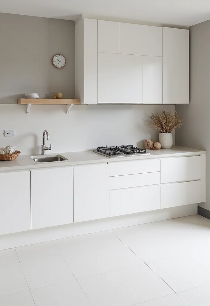 12 White Kitchen Countertop Ideas for Clean Bright Design - 3. Minimalist Laminate Countertops