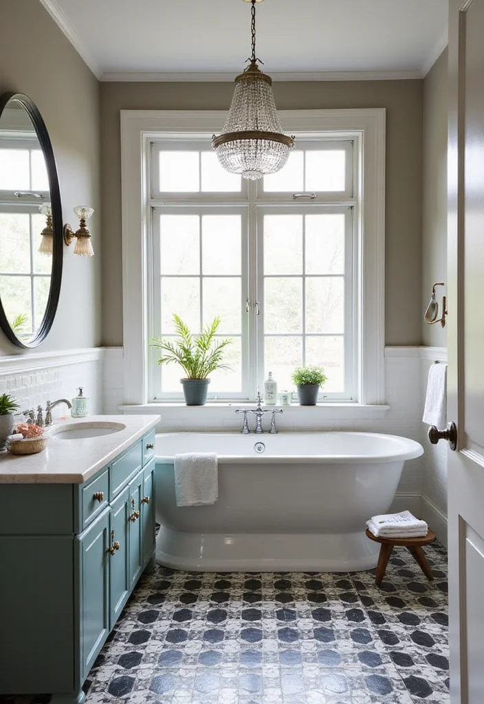14 Black and White Bathroom Tile Ideas for Timeless Contrast - 1. Checkerboard Charm