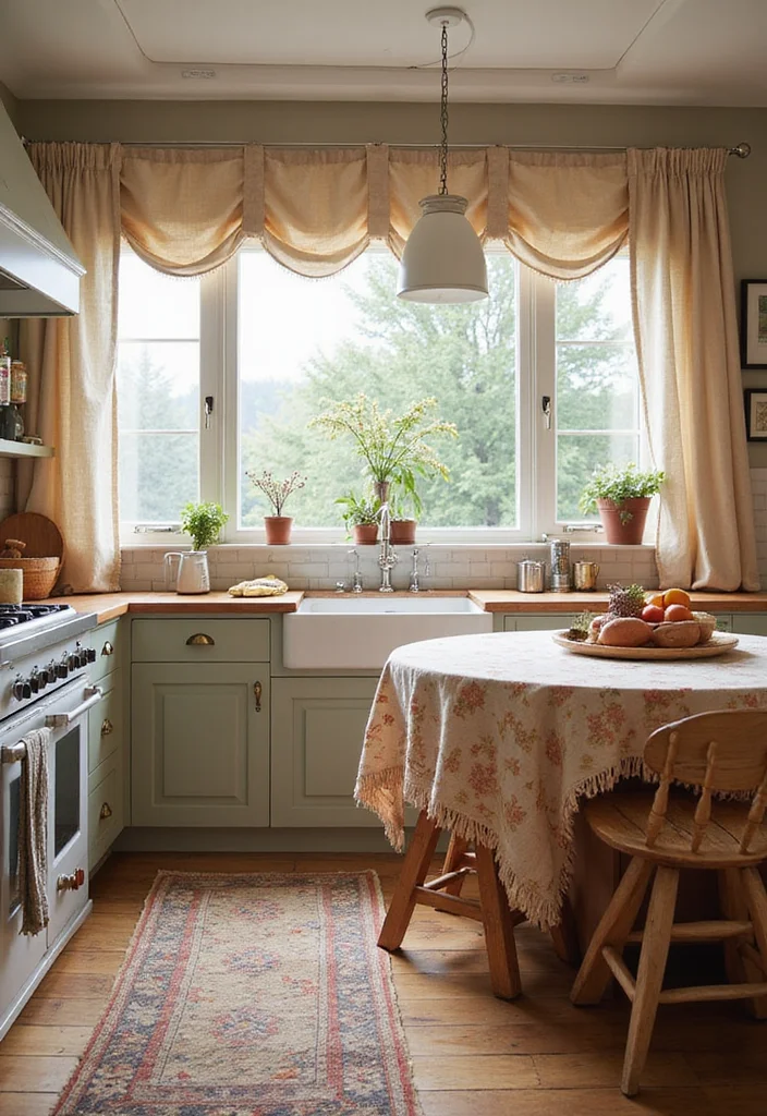 14 Moody Kitchen Ideas for Deep Cozy Atmosphere - 12. Cozy Fabrics and Textiles