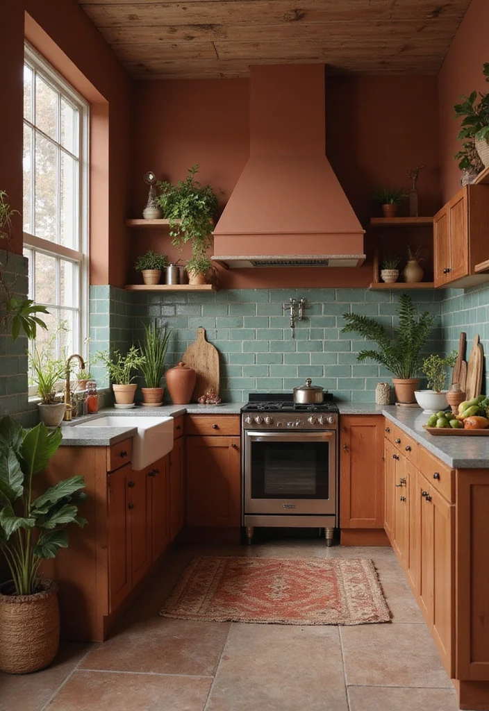 14 Moody Kitchen Ideas for Deep Cozy Atmosphere - 8. Earthy Color Palette