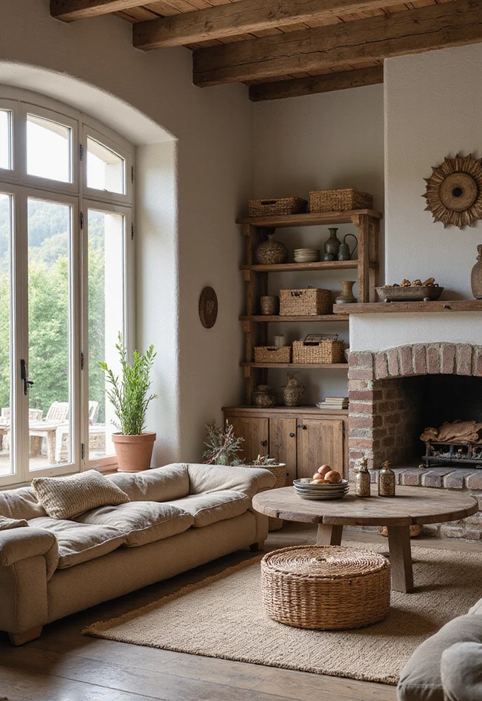 14 Rustic Farmhouse Living Room Ideas for Cozy Country Warmth - 14. Functional Storage Solutions