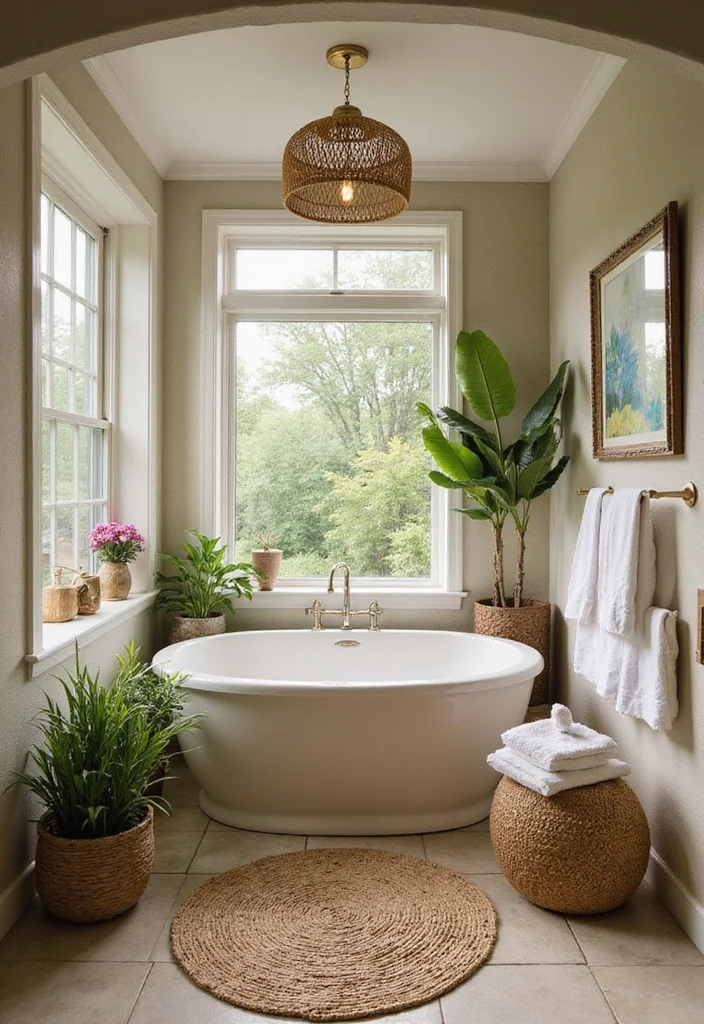 14 Tropical Bathroom Ideas for a Fresh Vacation Feel - 14. Personal Touches with Eco-Friendly Decor