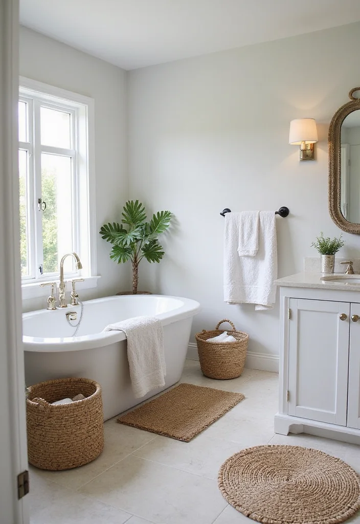 14 Tropical Bathroom Ideas for a Fresh Vacation Feel - 4. Ocean-Inspired Textures