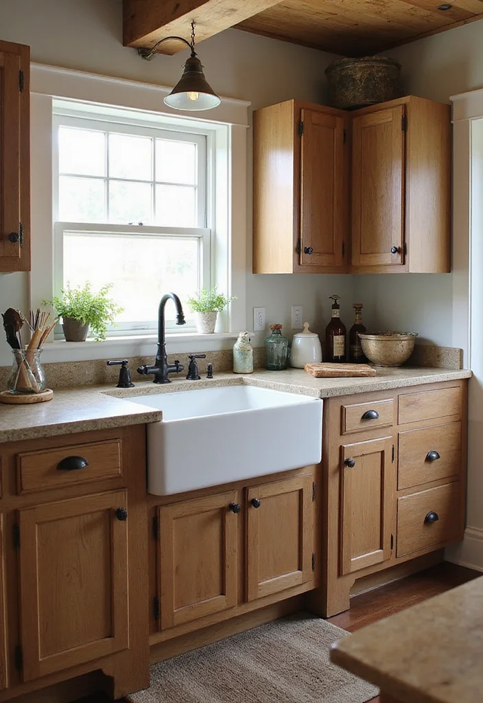15 Rustic Kitchen Design Ideas for Warm Natural Texture 45 15 Rustic Kitchen Design Ideas for Warm Natural Texture - 5. Farmhouse Sink Focal Point