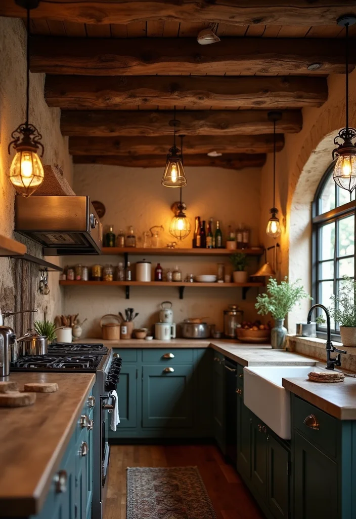 15 Rustic Kitchen Design Ideas for Warm Natural Texture 56 15 Rustic Kitchen Design Ideas for Warm Natural Texture - 6. Rustic Lighting Fixtures