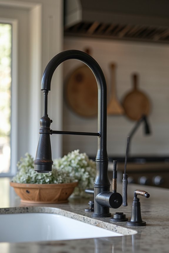 black industrial meets aged copper harmony