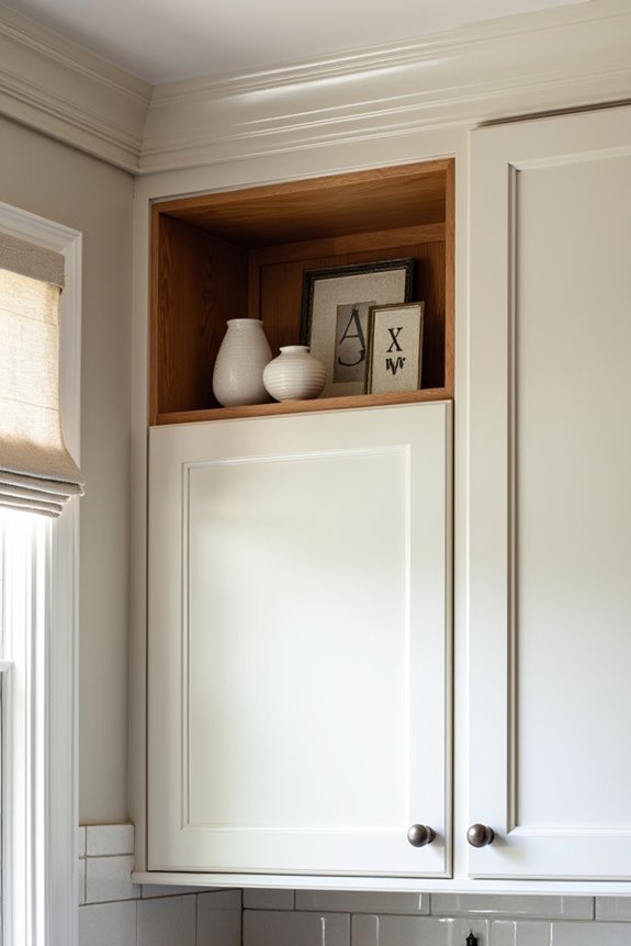 bold trim above cabinets elevates kitchen