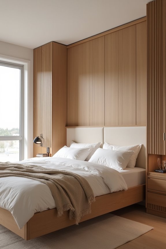 built in storage keeps surfaces clear
