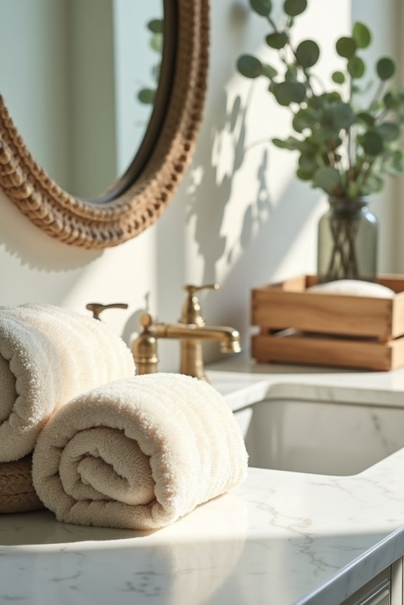 coordinated towels with accessories