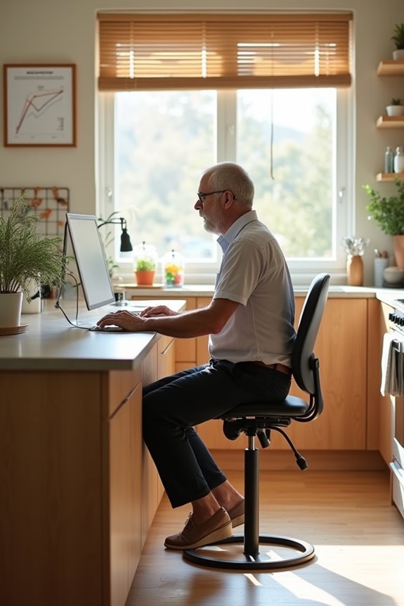 ergonomic adjustable height kitchen desk
