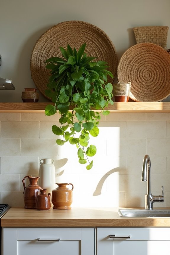greenery above cabinets transforms kitchens